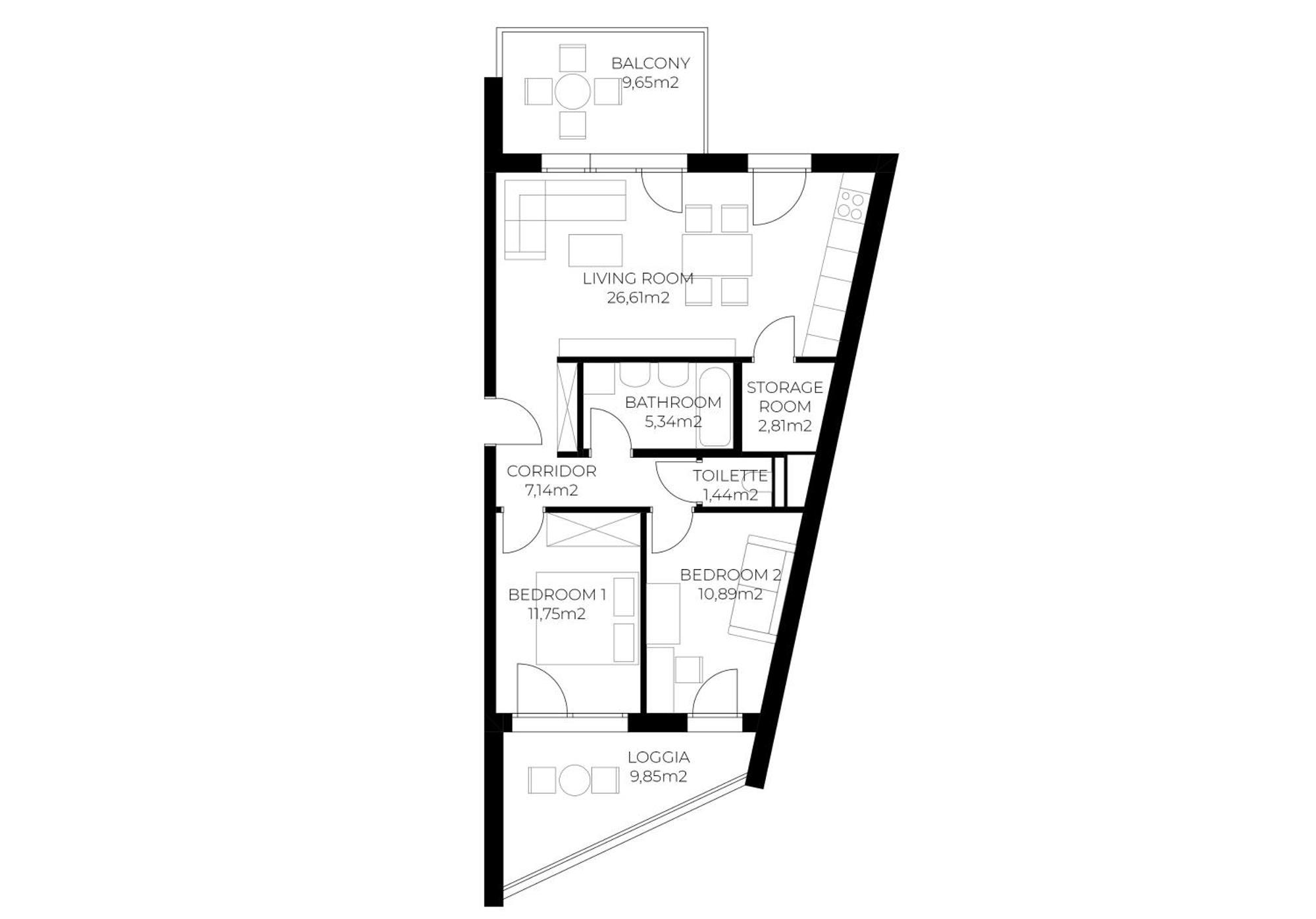 Apartment Balcony I 50 M² I Near Center *