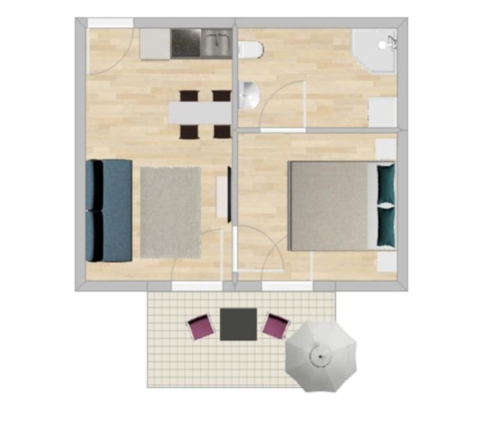 Apartment Modern Balcony With Pool Close To In 