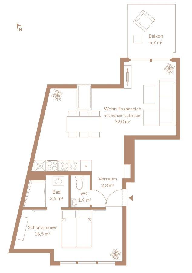 Penthouse Mit Parkplatz Und Balkon Apartment
