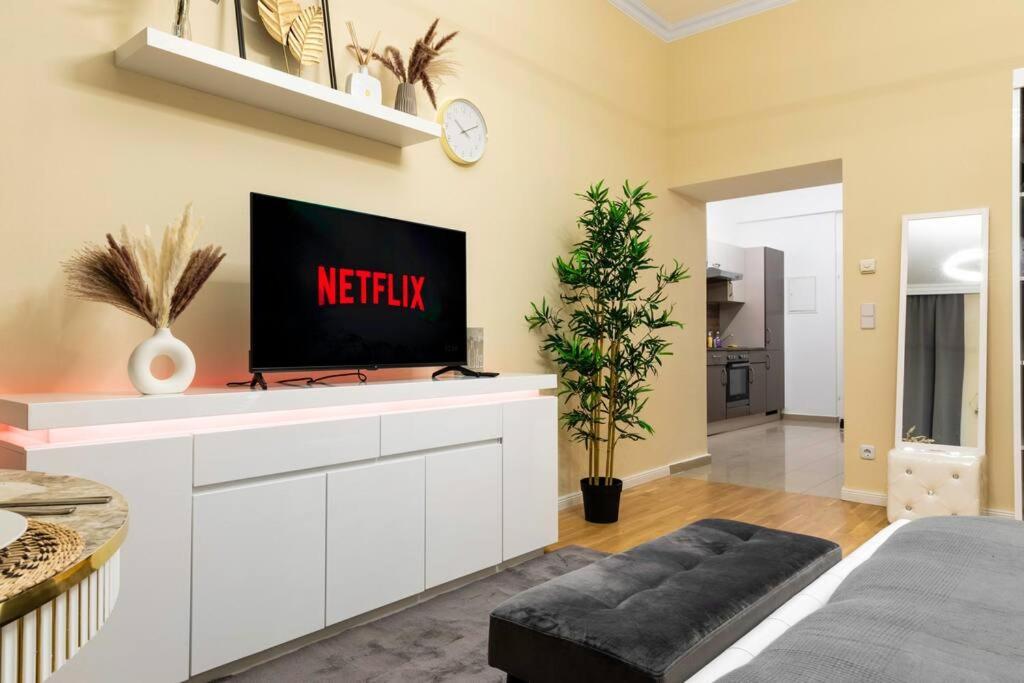 Golden Living In Apartment