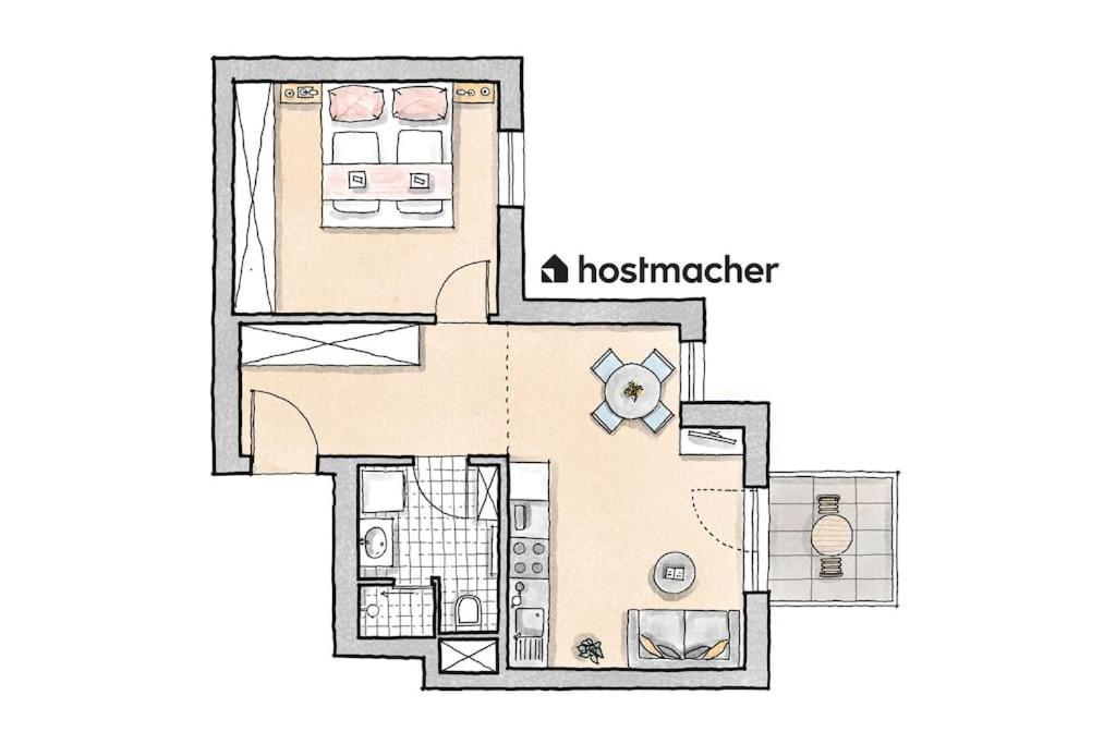 Elegant 1br Flat With Balcony By Hm