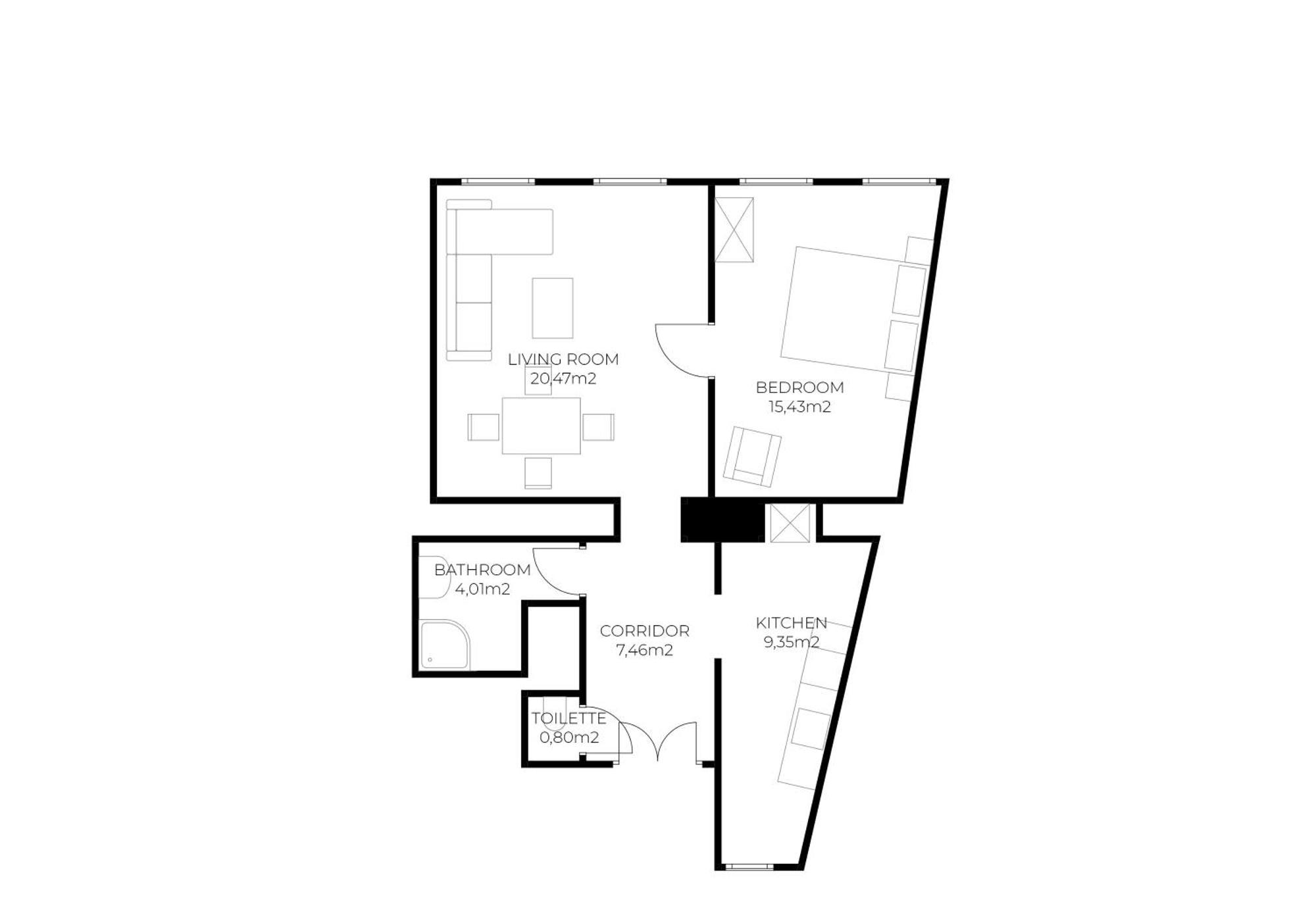 Large Near Akh, 3 Min To Metro Apartment